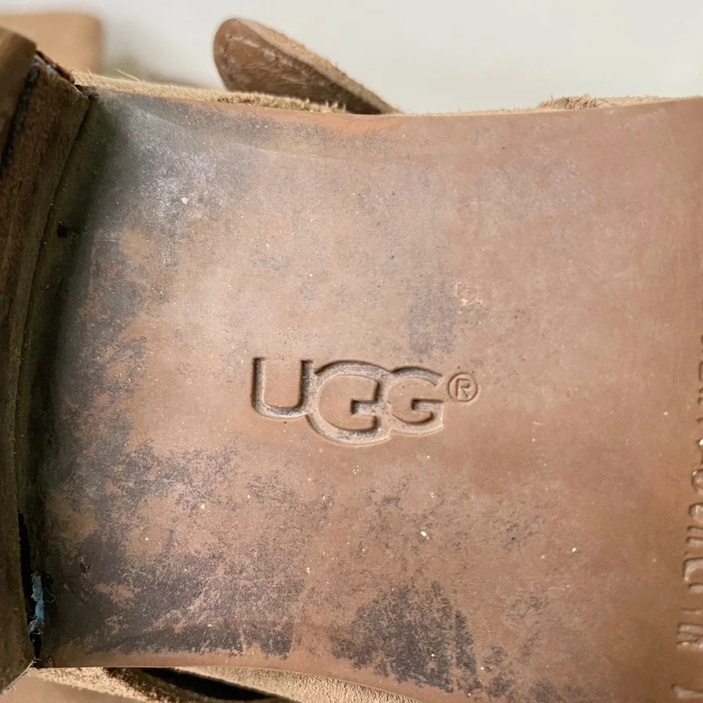 UGG Cydnee Tall Riding Boots Tan Sude Brown Leather Size‎ 9